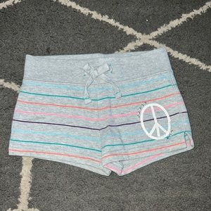 Cherokee Girls Gray Striped Drawstring Shorts Size 6